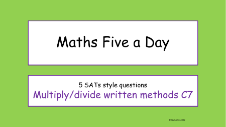 Calculations - Multiply divide written methods