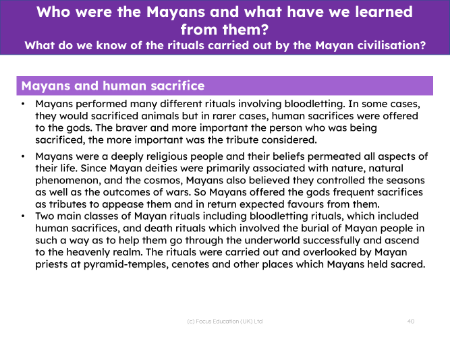 Maya and human sacrifice - Info sheet