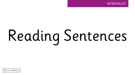 Reading sentences  - Presentation