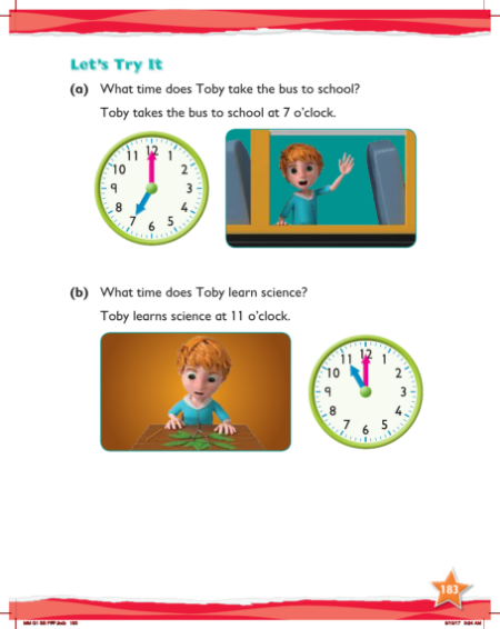 Max Maths, Year 1, Try it, Reading a clock