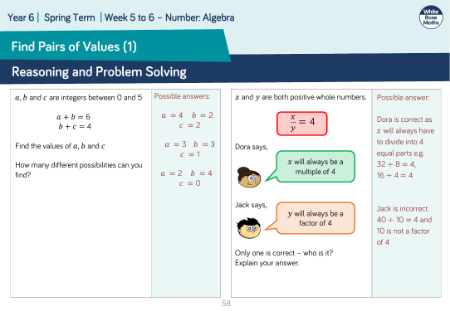 Find Pairs of Values (1): Reasoning and Problem Solving