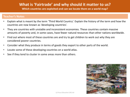 Which countries are exploited and can we locate them on a world map? - Teacher notes