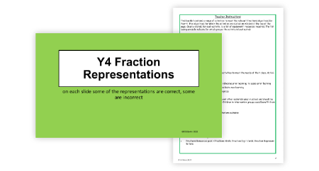 Showing equivalent fractions