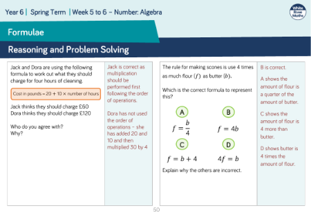 Formulae: Reasoning and Problem Solving
