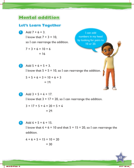 Max Maths, Year 4, Learn together, Mental addition