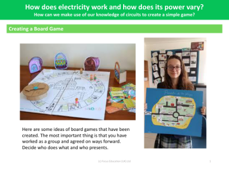 Creating a board game - Activity - Year 6