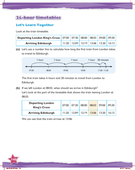 Max Maths, Year 5, Learn together, 24-hour timetables (1)