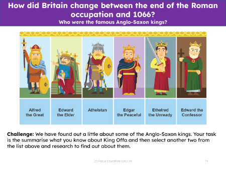 Anglo-Saxon kings - Research task