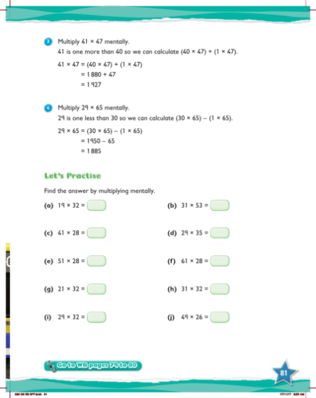 Learn together, Multiplying near multiples of 10 (2)