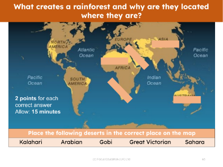 Locate on a map - Deserts