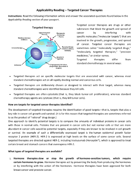 Cancer (Volume 1) - Applicability Reading