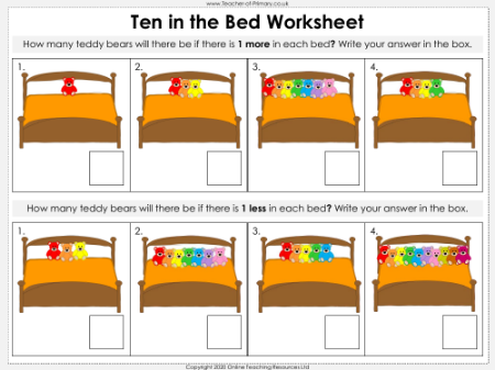 Ten in the Bed - Worksheet