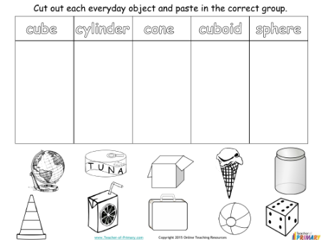 Comparing and Sorting Shapes - Worksheet
