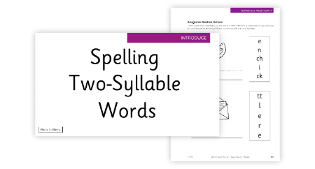 Phonics Phase 3, Week 9 - Lesson 1 Two-syllables