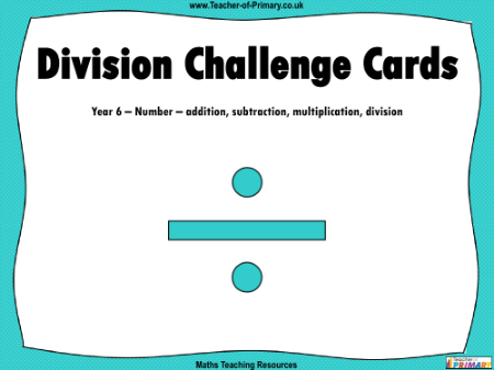 Division Challenge Cards - PowerPoint