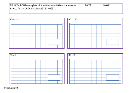 All Four Operations  Set E