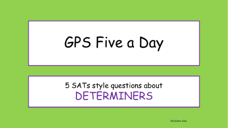 Determiners SATs Style Questions