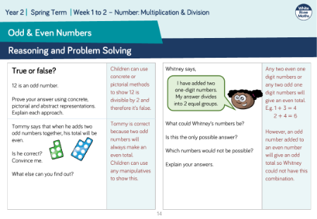Odd & even numbers: Reasoning and Problem Solving