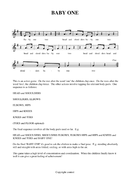 Rhythm and Pulse Year 6 Notations - Baby one