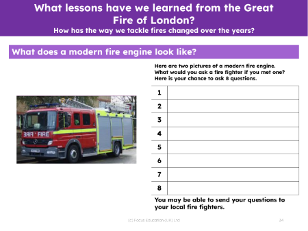 What does a modern fire engine look like? - Worksheet