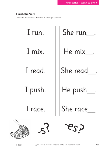 Finish the Verb activity - Worksheet