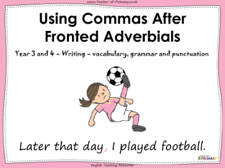 Using Commas After Fronted Adverbials - PowerPoint