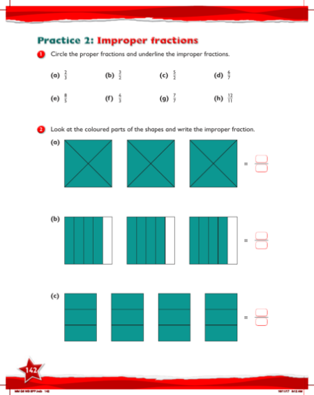 Work Book, Improper fractions