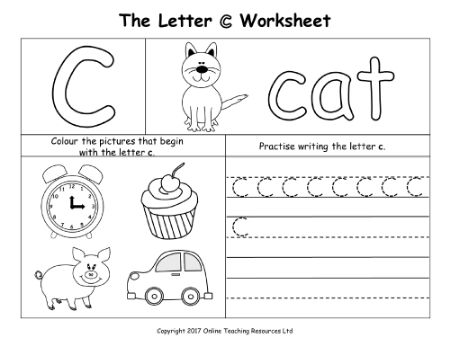The Letter C - Worksheet