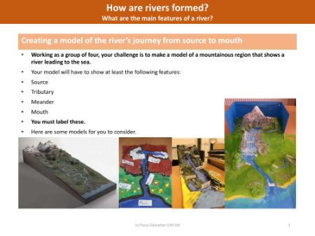 Create a model of a river's journey from source to mouth - Activity