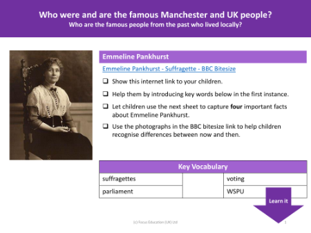 Emmeline Pankhurst - Info sheet