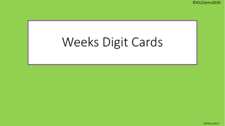 Weeks Digit Cards