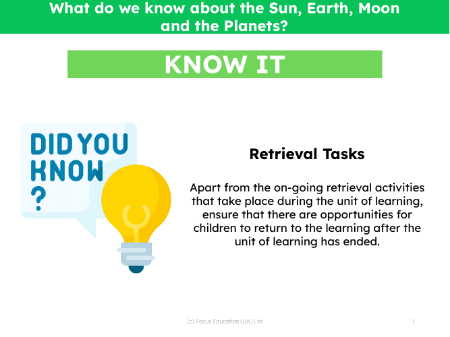 Know it! - Space - 4th Grade