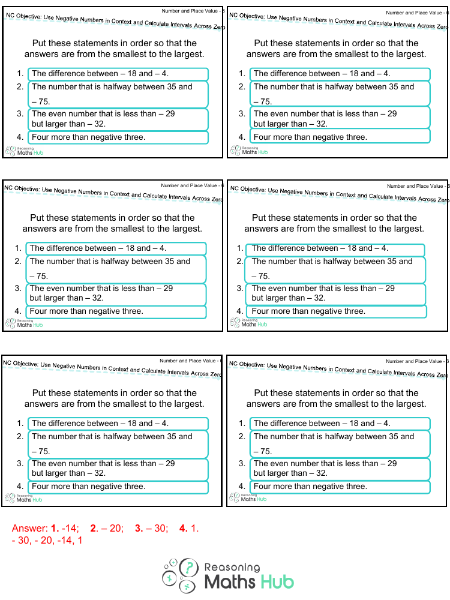 Use Negative Numbers in Context and Calculate Intervals Across Zero 7 - Reasoning