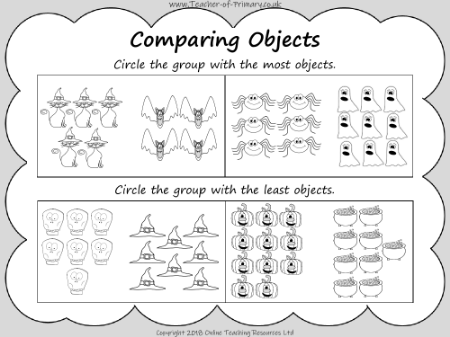 Halloween Comparing Objects - Worksheet