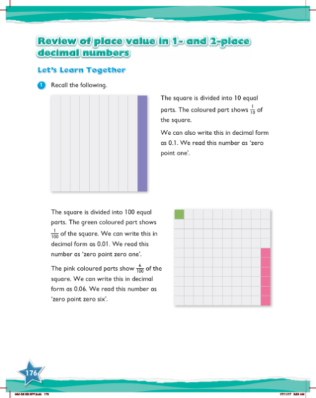 Learn together, Review of place value in 1- and 2- place decimal numbers (1)