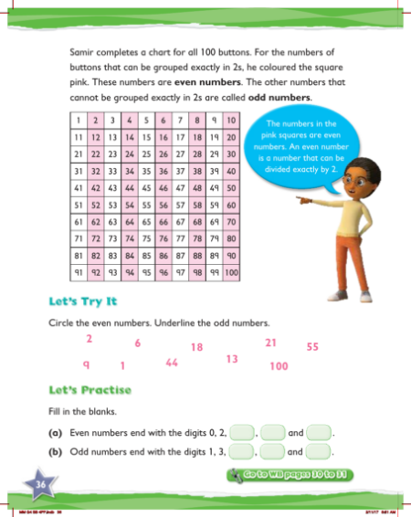 Max Maths, Year 4, Practice, Review of odd and even numbers