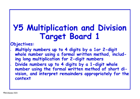 Target Board - Written multiplication and division