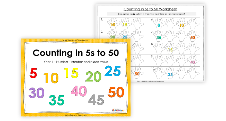 Counting in 5s to 50
