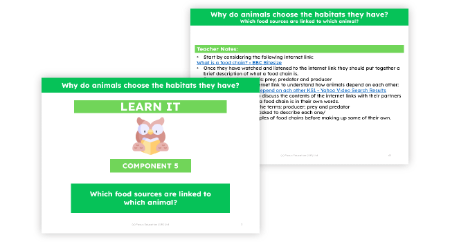 Which food sources are linked to which animal?