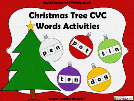 Christmas Tree CVC Words Activities - PowerPoint