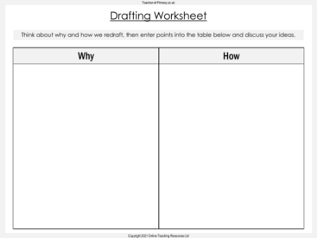 Writing a Formal Letter - Lesson 3 - Drafting Worksheet