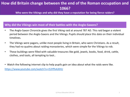 Why did the Vikings win most of their battles with the Anglo-Saxons? - Info pack