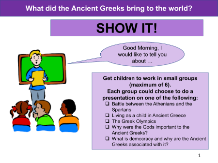 Show it! Group presentation - Ancient Greeks - 2nd Grade