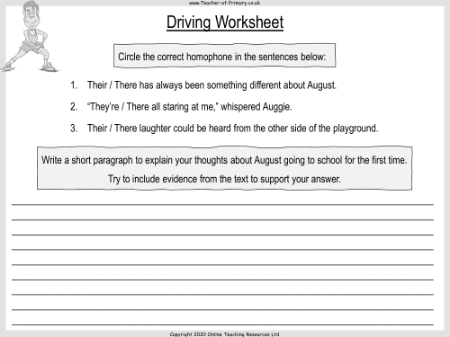 Wonder Lesson 7: Driving - Worksheet