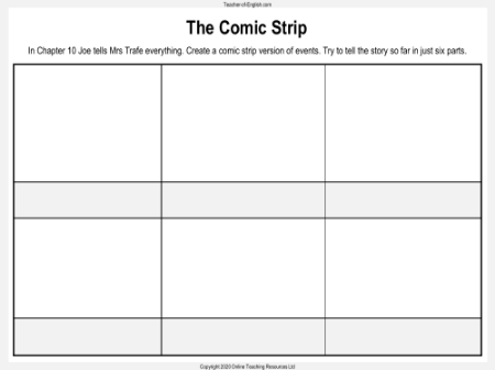 Billionaire Boy - Lesson 5 - The Comic Strip Worksheet