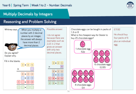Multiply Decimals by Integers: Reasoning and Problem Solving