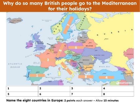 Picture match - 8 countries in Europe