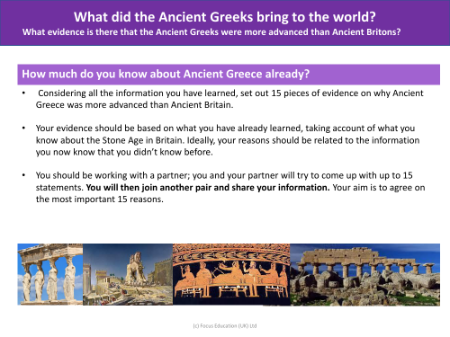 How much do you know about the Ancient Greeks already? - Partner task