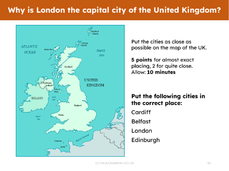 Locate on a map - UK capital cities