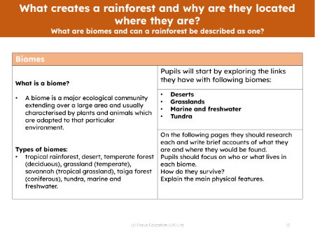 Biomes - Info sheet